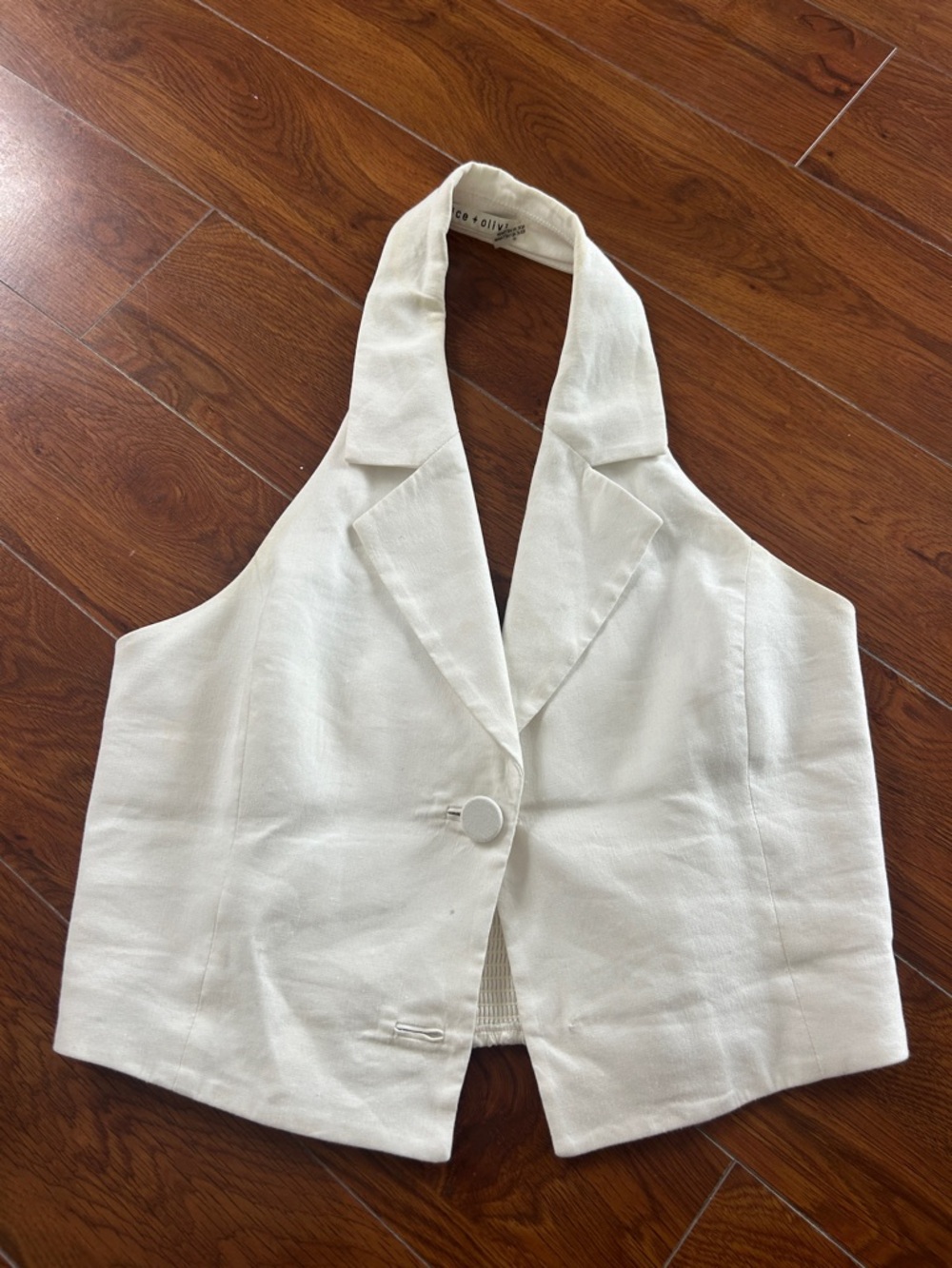 Alice + Olivia Cream Halter Vest